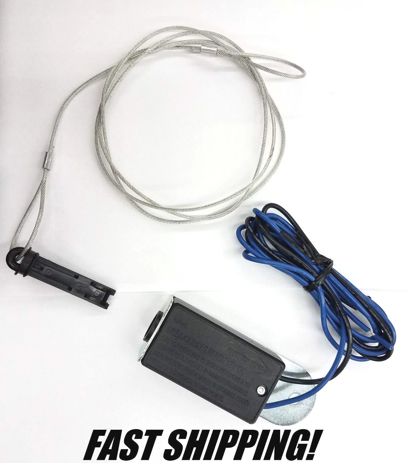 Trailer Breakaway Switch, Bracket 4' Cable W/ Lanyard & Plastic Pin Brake Away