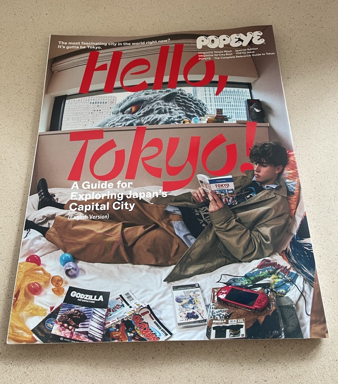 POPEYE JAPAN FASHION MAGAZINE MOOK HELLO TOKYO TRAVEL GUIDE-ENGLISH-GODZILLA