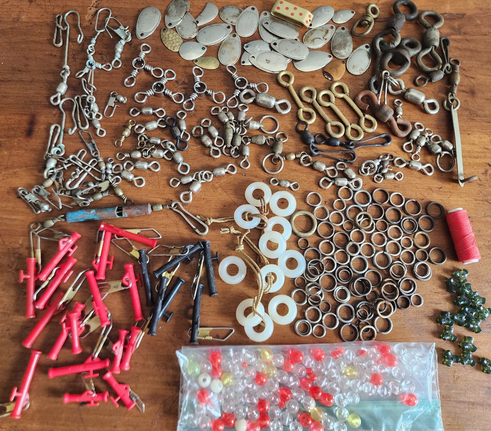 Vintage Lot of 250+ Pieces of Fishing Tackle Parts - Making or Repairing Lures