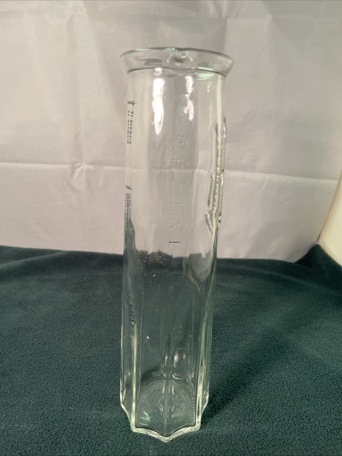 VTG St. Germain Special Liqueur 1L Cocktail Carafe with Recipe Markings, NO ROD