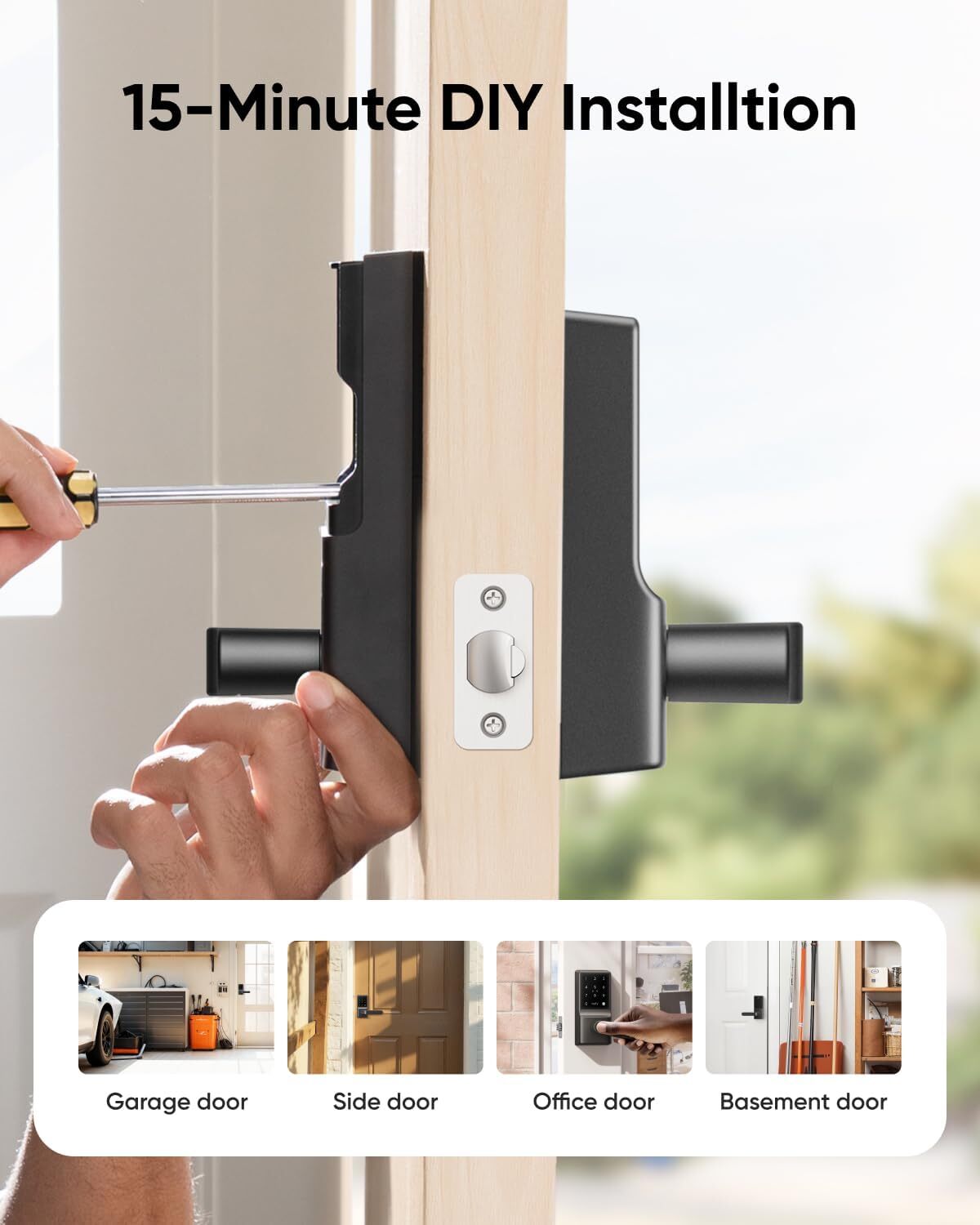 eufy Smart Lock C33 Wi-Fi Fingerprint Keyless Door Lock with Handle, APP Control
