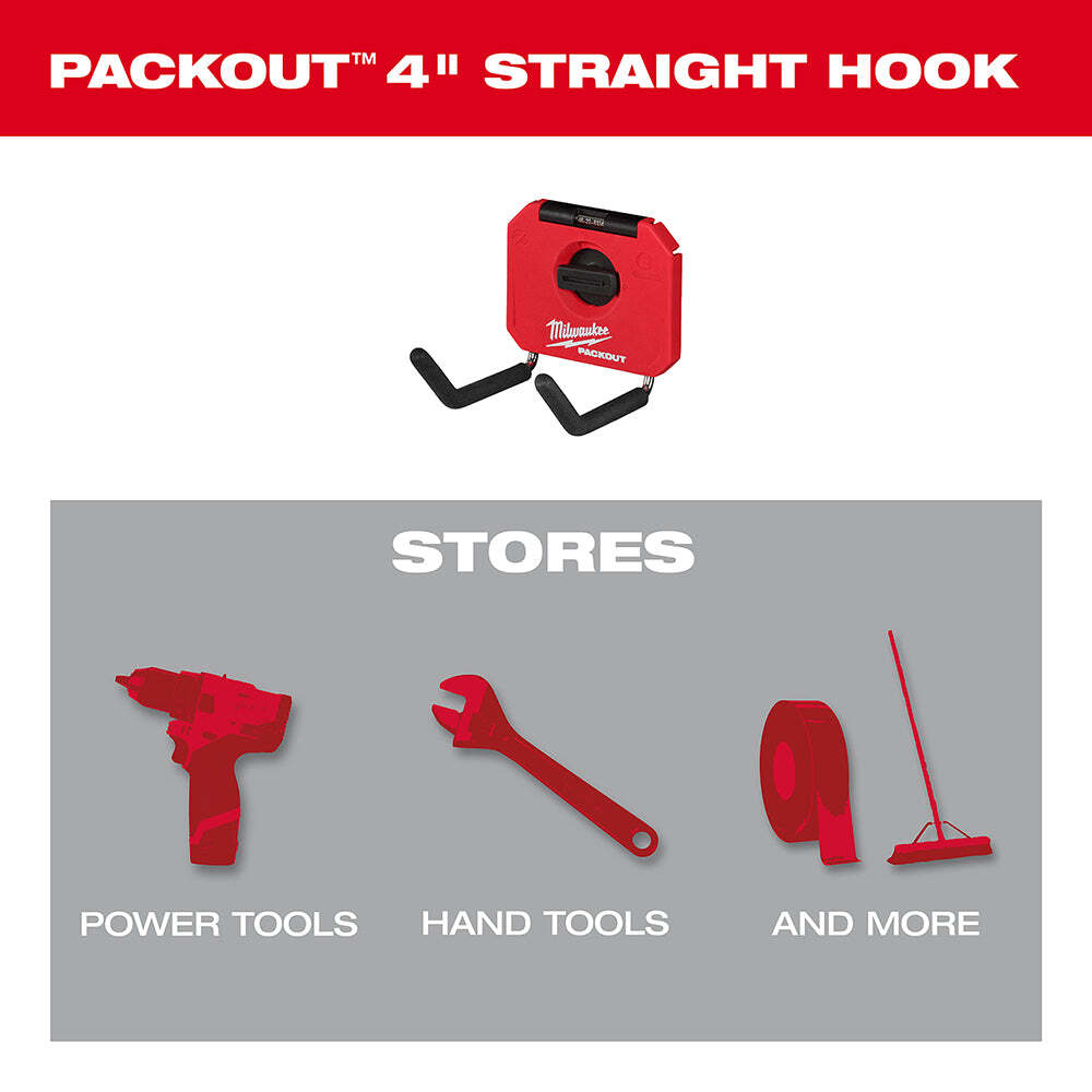 Milwaukee 48-22-8334 4" PACKOUT Reinforced Straight Hook