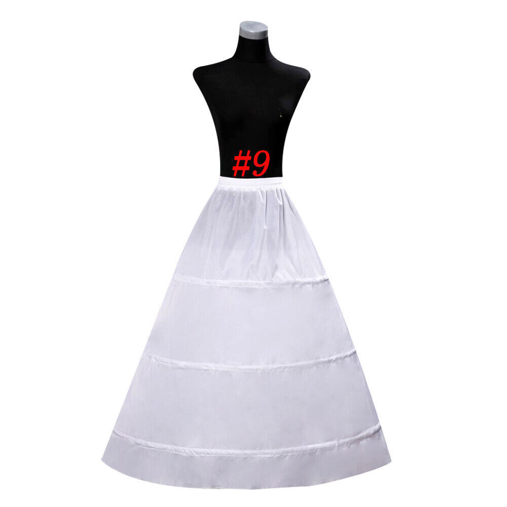 Women Wedding Crinoline Slip Gown Underskirt White Bridal Petticoat Hoop Skirt