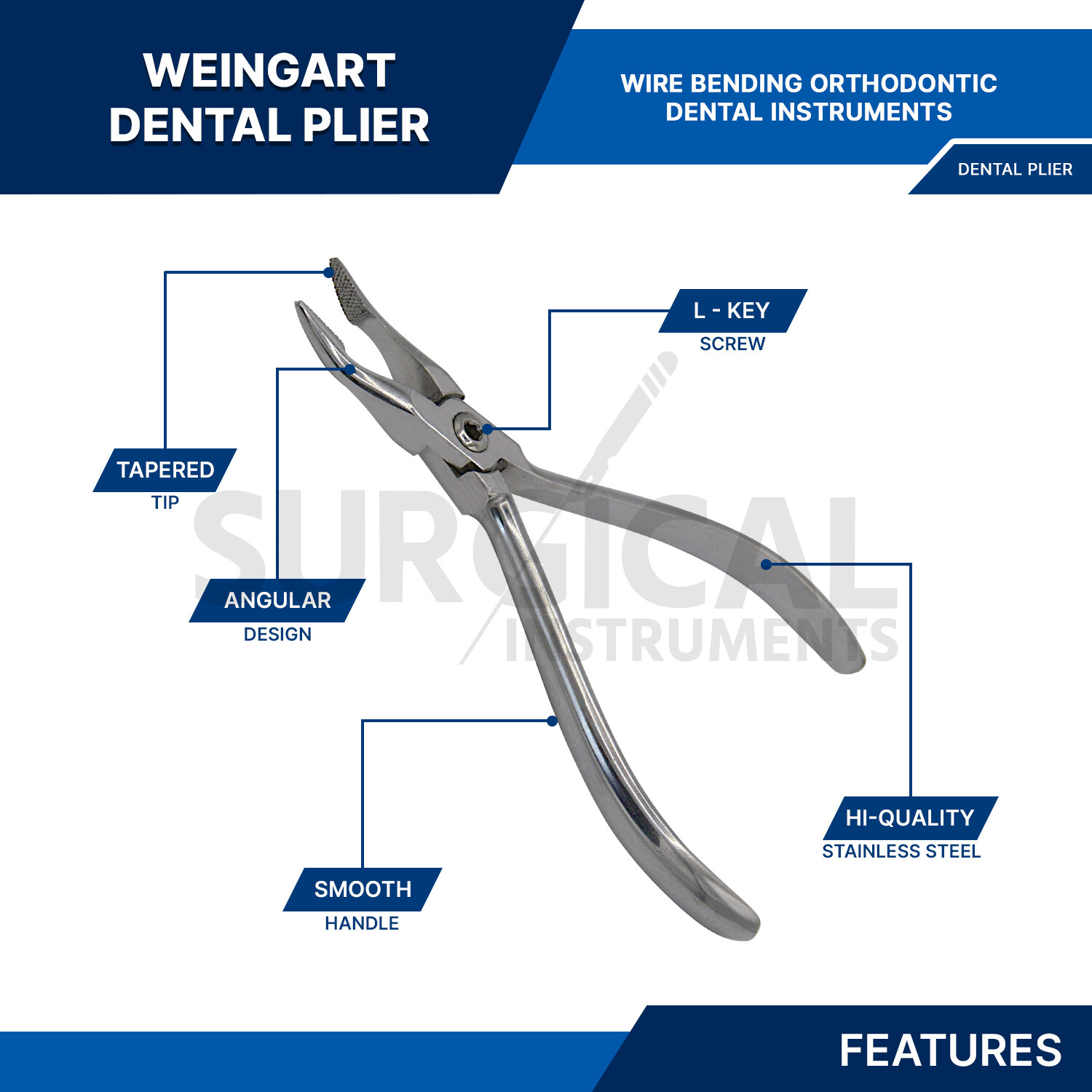Slim Weingart Plier Orthodontic Instruments Stainless Steel German Grade