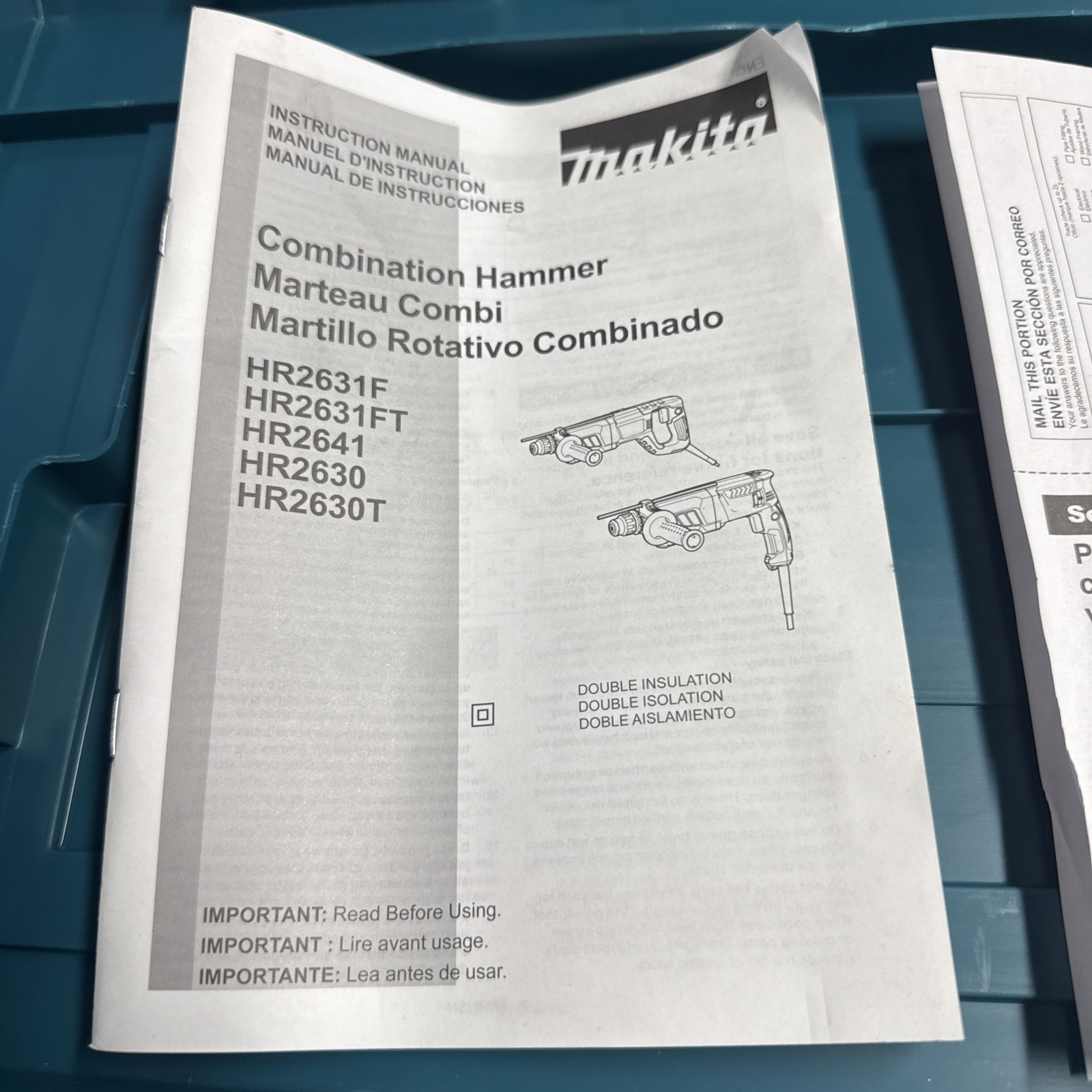 Makita HR2641-R D-Handle 1" SDS-Plus AVT Rotary Hammer New/Open Box