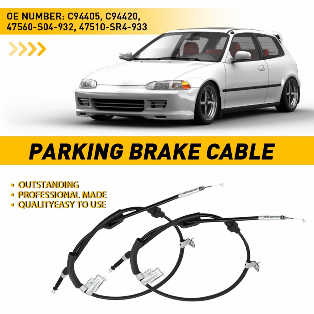 For HONDA 99-00 CIVIC Si 1994-98 Acura Integra Parking Hand Brake Cable Set 2pcs