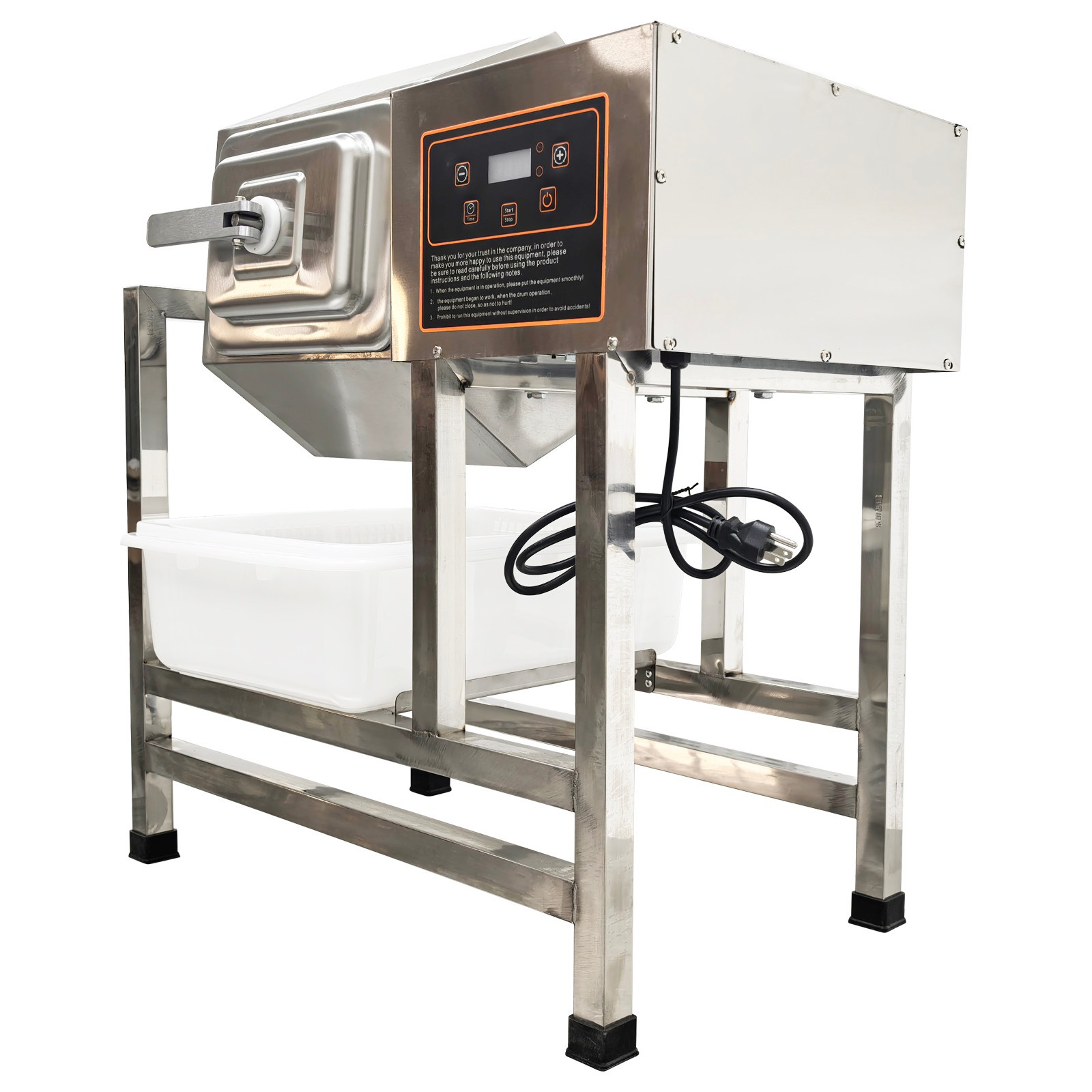 110V 38L Meat Vegetable Tumbler Marinator, Stainless Tumbling Marinator Machine
