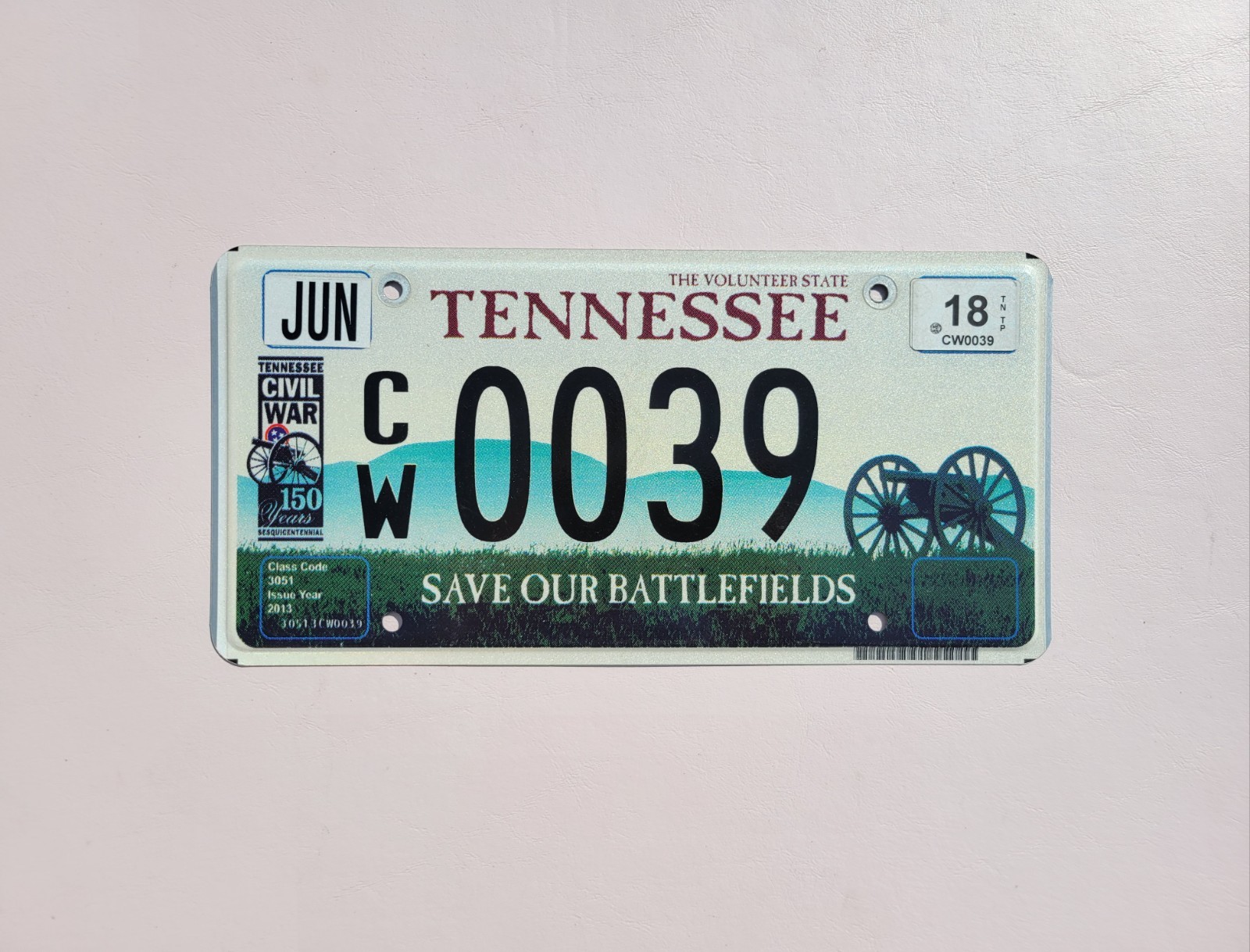Tennessee Save Our Battlefields Civil War Sesquicentennial 150 Yrs License Plate