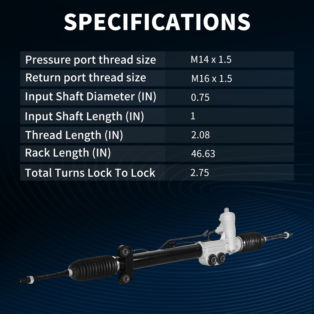 For Infiniti FX35 2004 2005 2006 2007 2008 3.5L Power Steering Rack and Pinion