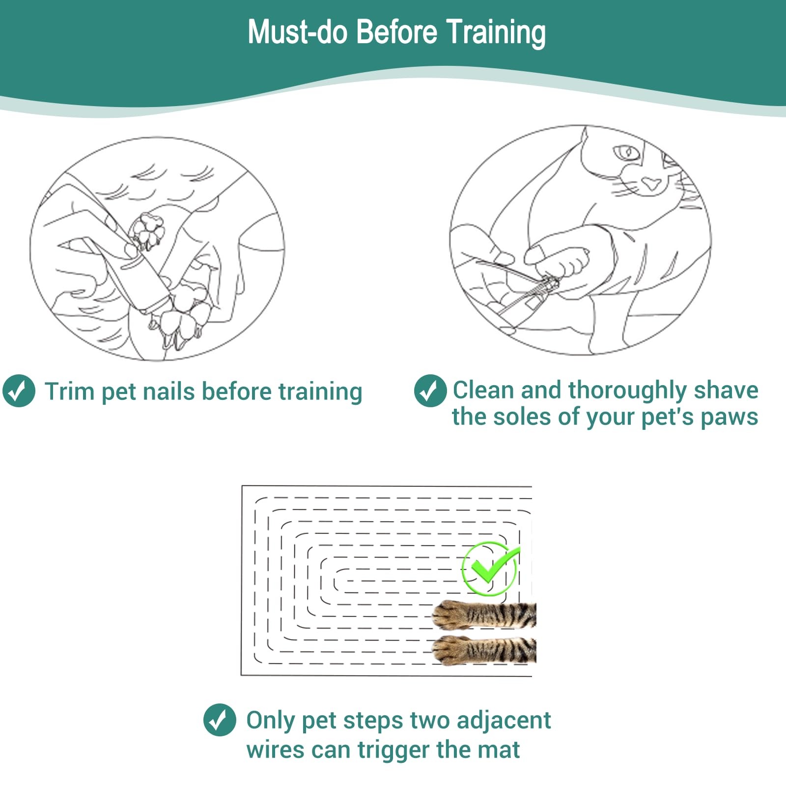 SEERWAY Scat Pet Shock Mat Indoor, Safe Training Pads for 60"x12" Sofa