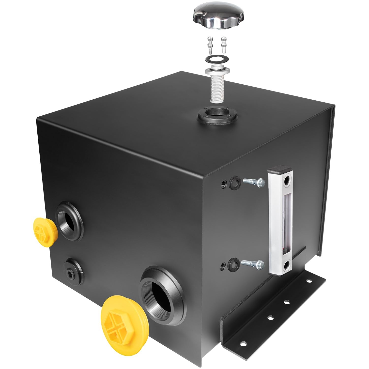 7 Gallon Hydraulic Fluid Reservoir Tank with Temp Gauge, Sight-Gauge & Breather