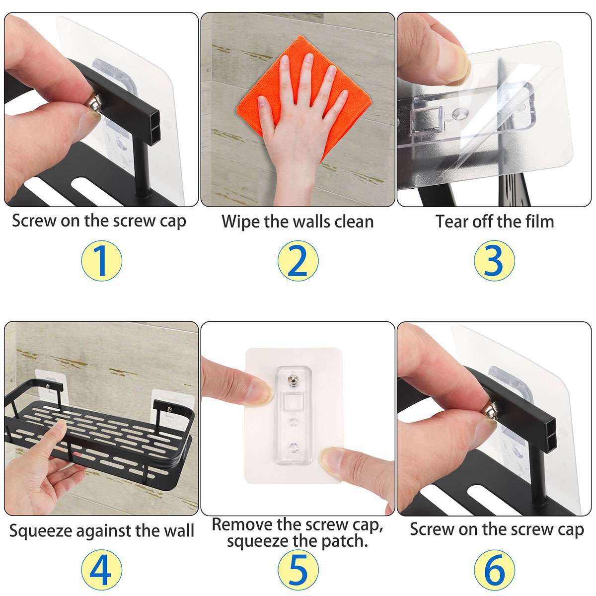 Wall Mount Bathroom Shower Caddy Shelf Rack Storage Basket for Shampoo Soap USA