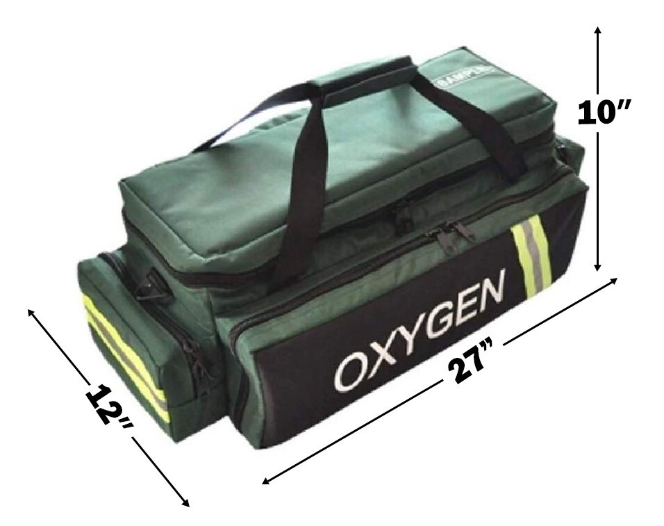 LINE2design Deluxe Oxygen Bag EMS Impervious Standard Reflective Trim Bag Green