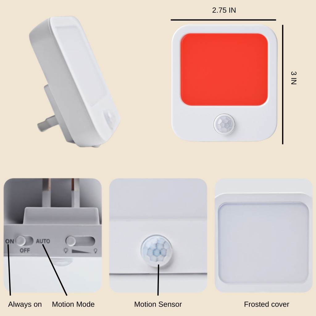 Motion Sensor Night Light Blue light free red light | Bedroom, bathroom, nursery