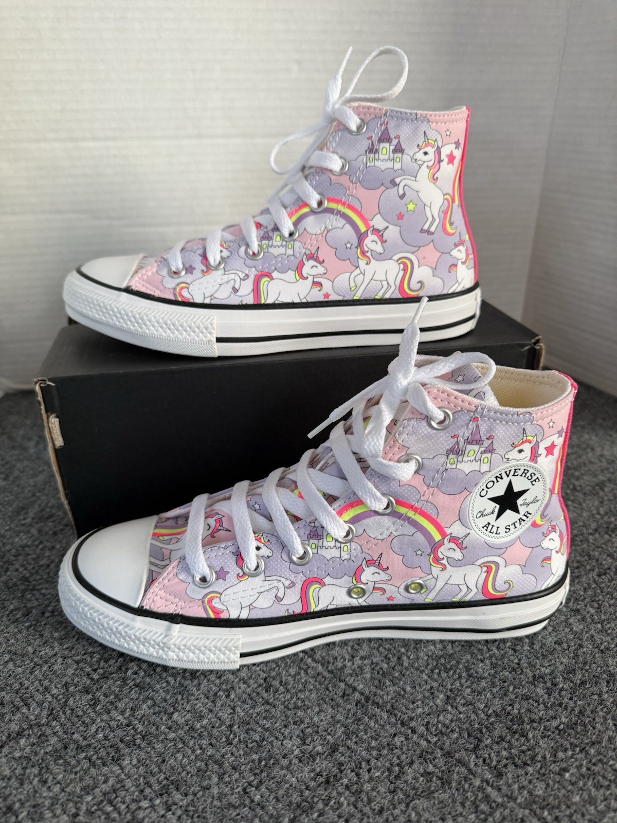 Converse Chuck Taylor All Star Unicorn High Top Sneakers Youth 4 Pink Rainbow