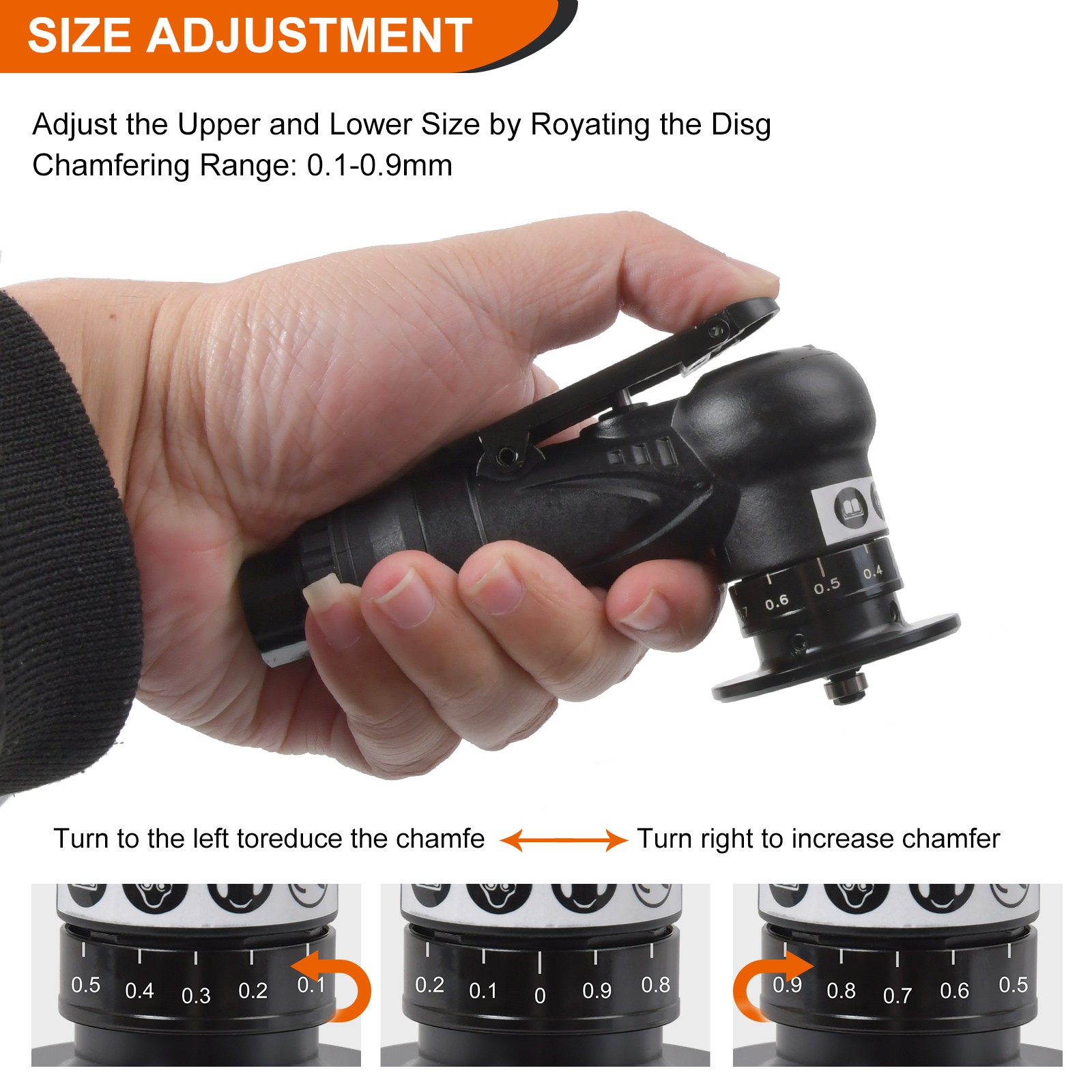 Pneumatic Chamfering Tool, Air Chamfer Tool with 10 C-Angle & 10 R-Angle Blades