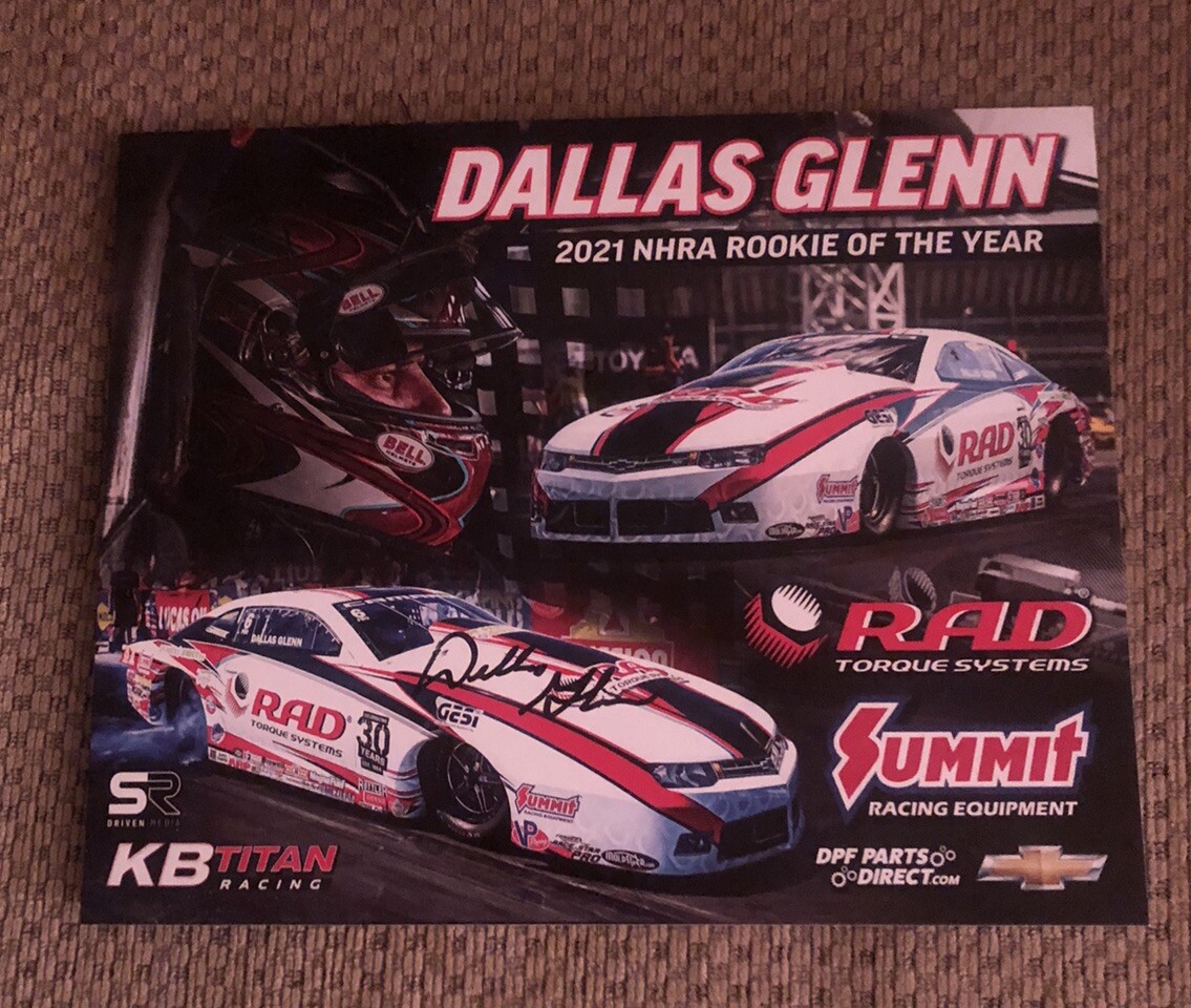 NHRA Pro Stock Driver Dallas Glenn "RAD" 2024 Autographed Postcard