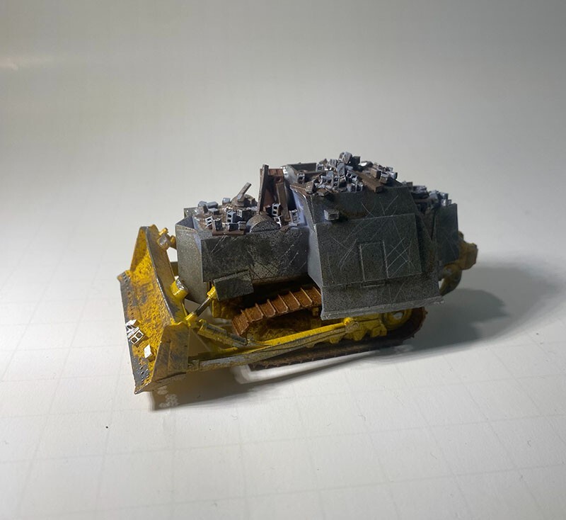 Komatsu D355A bulldozer Killdozer hotwheels scale