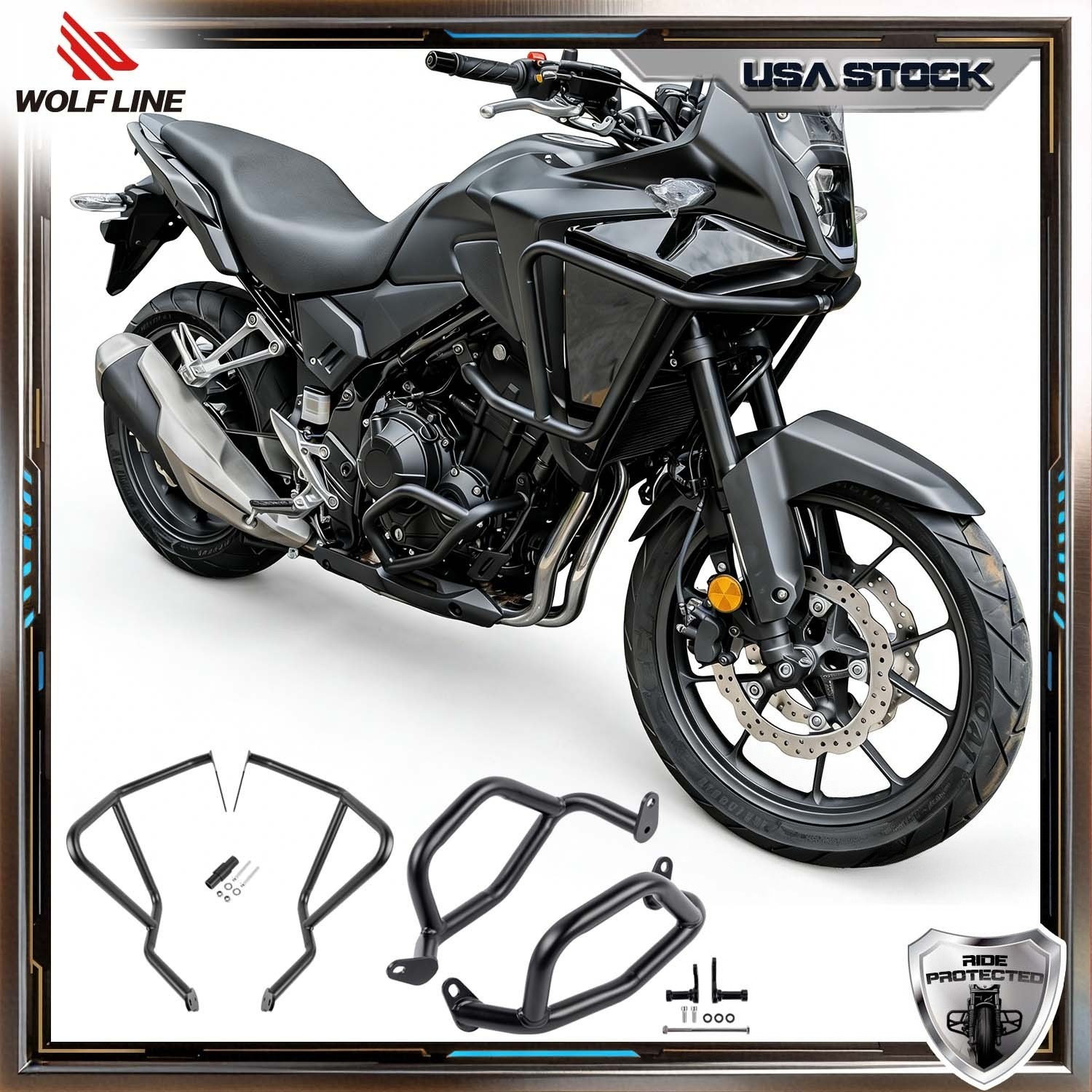 Crash Bars For Honda NX 500 400 Engine Guards Frame Protector 2026 2025 WOLFLINE