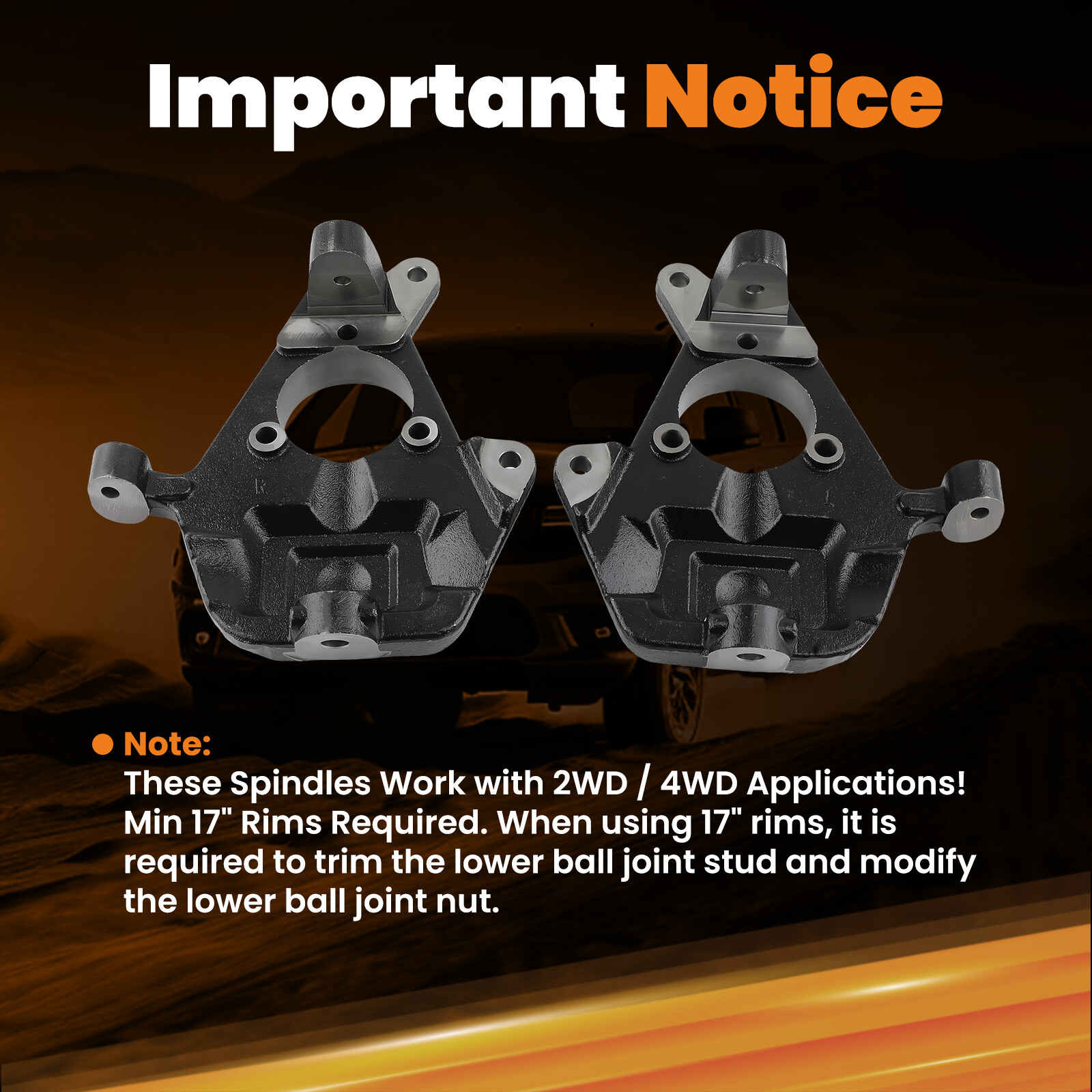 2" Drop Lowering Spindles Kit for Chevy GMC Silverado Sierra 1500 2WD 1999-2006