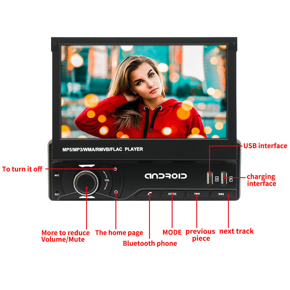 Stereo Car Radio For Carplay GPS Bluetooth Touch Screen Video Player Mirror Link