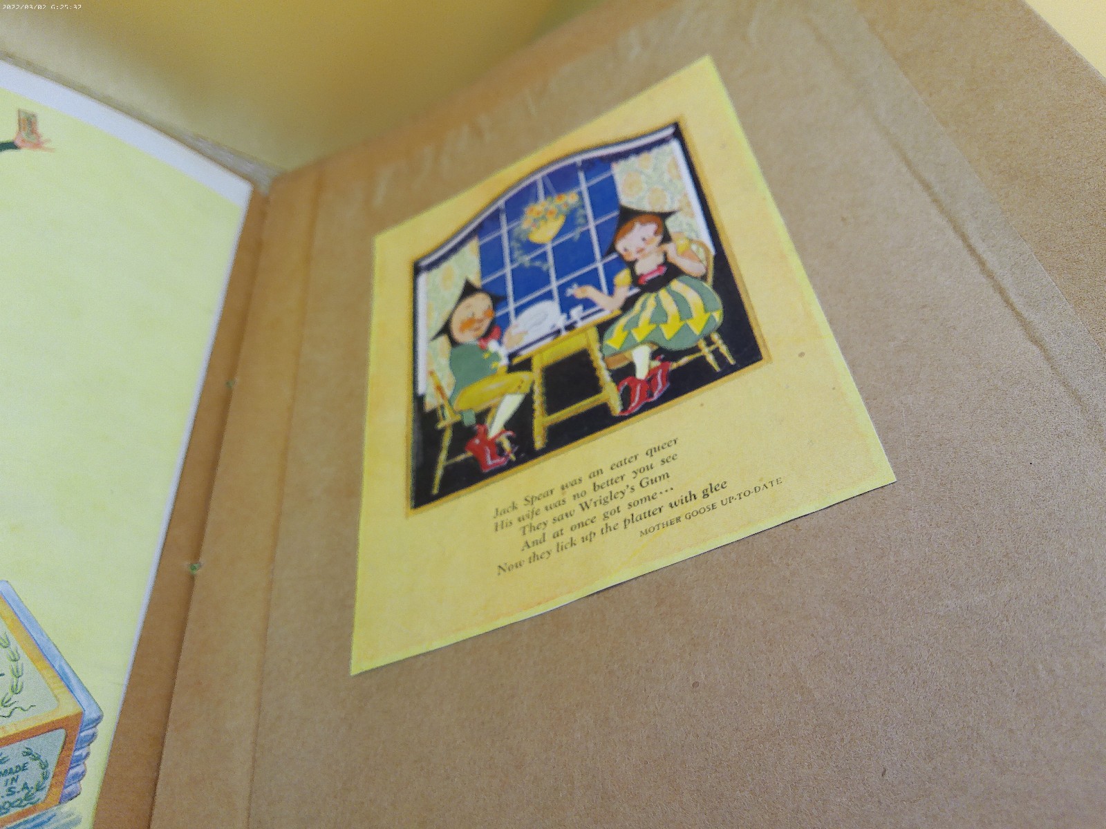 Mother Goose up to date Wrigleys gum ads 1920s era scrapbook filled with ads