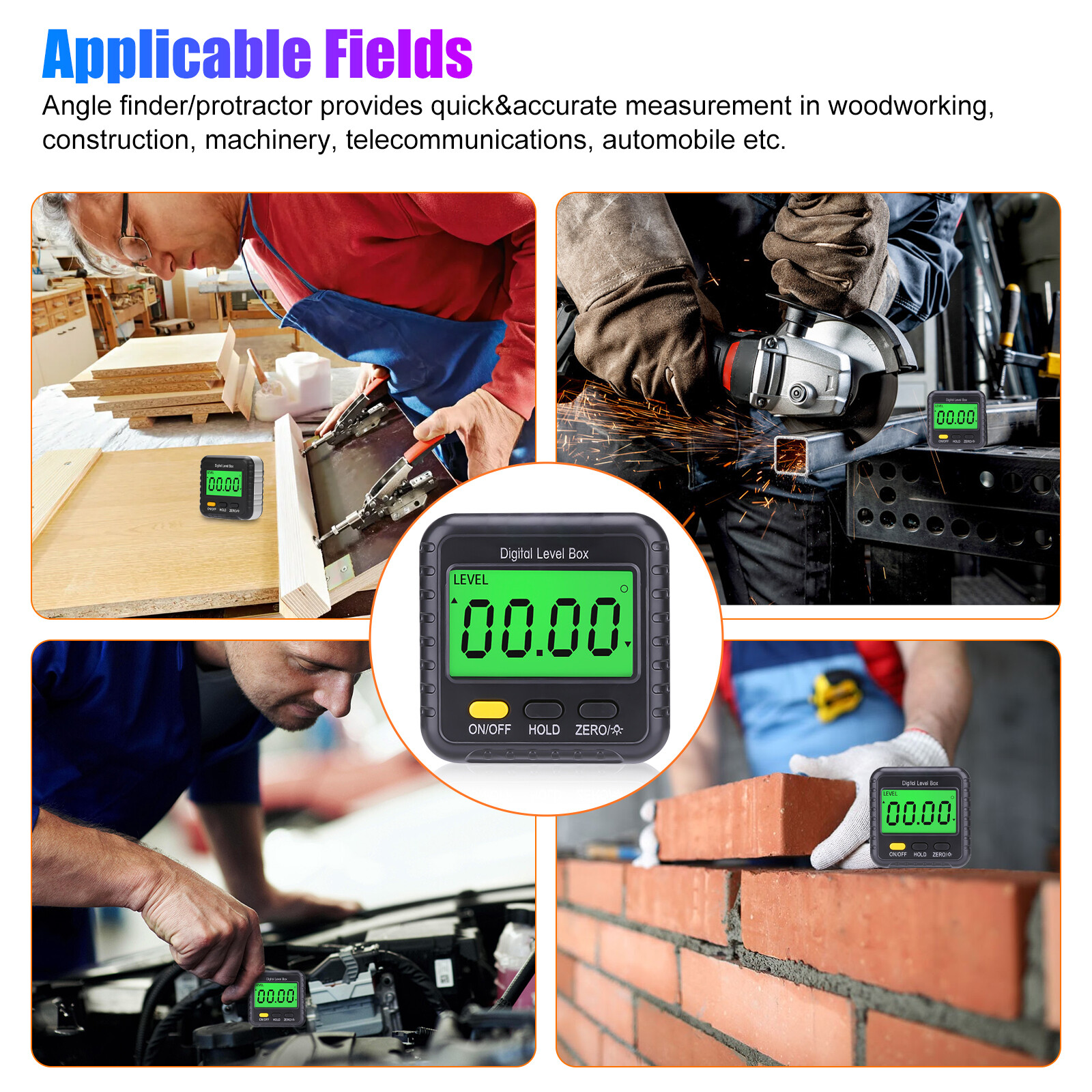 4*90 Magnetic Digital Inclinometer Level Box Gauge Angle Meter Finder Protractor