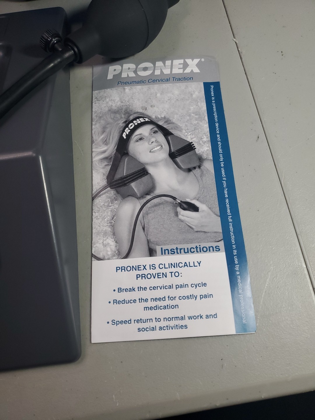 Pronex Pneumatic Cervical Traction Device Decompress Neck Muscles W Wedge