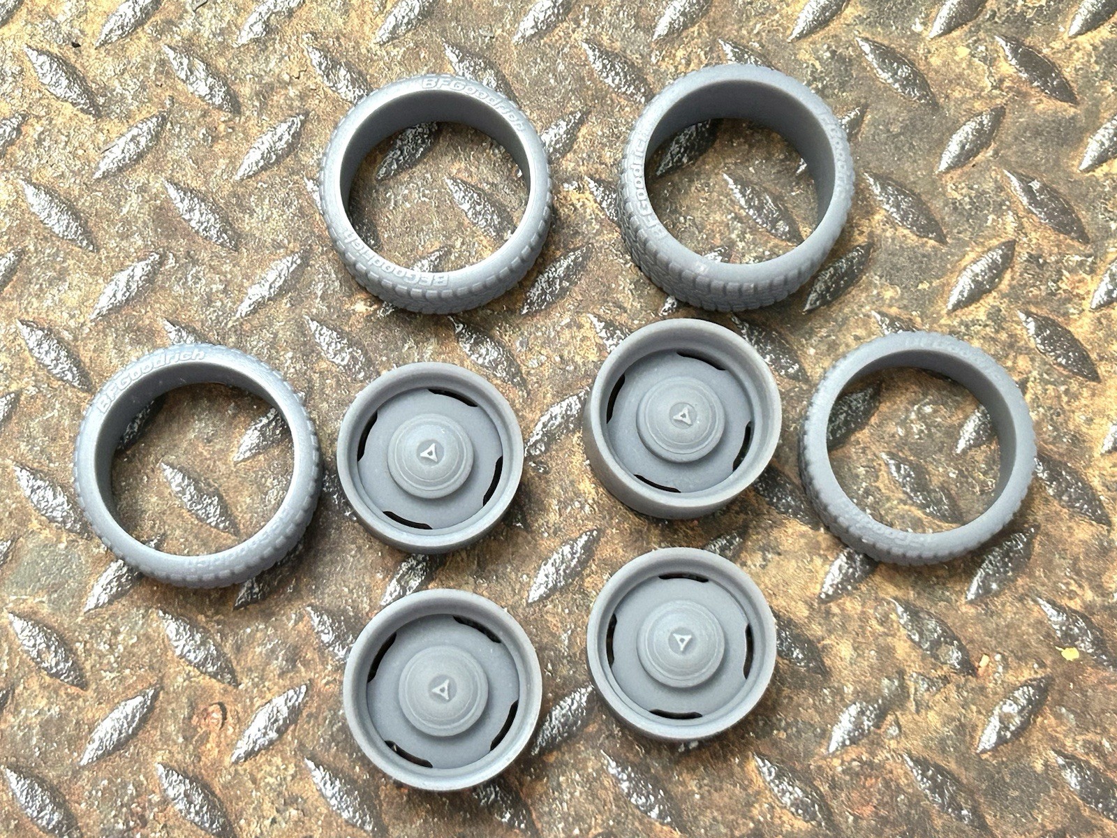 Resin 21/20 In: “Mopar Steel W/ Dog Dish” Model car Wheels/Tires 1/24 scale