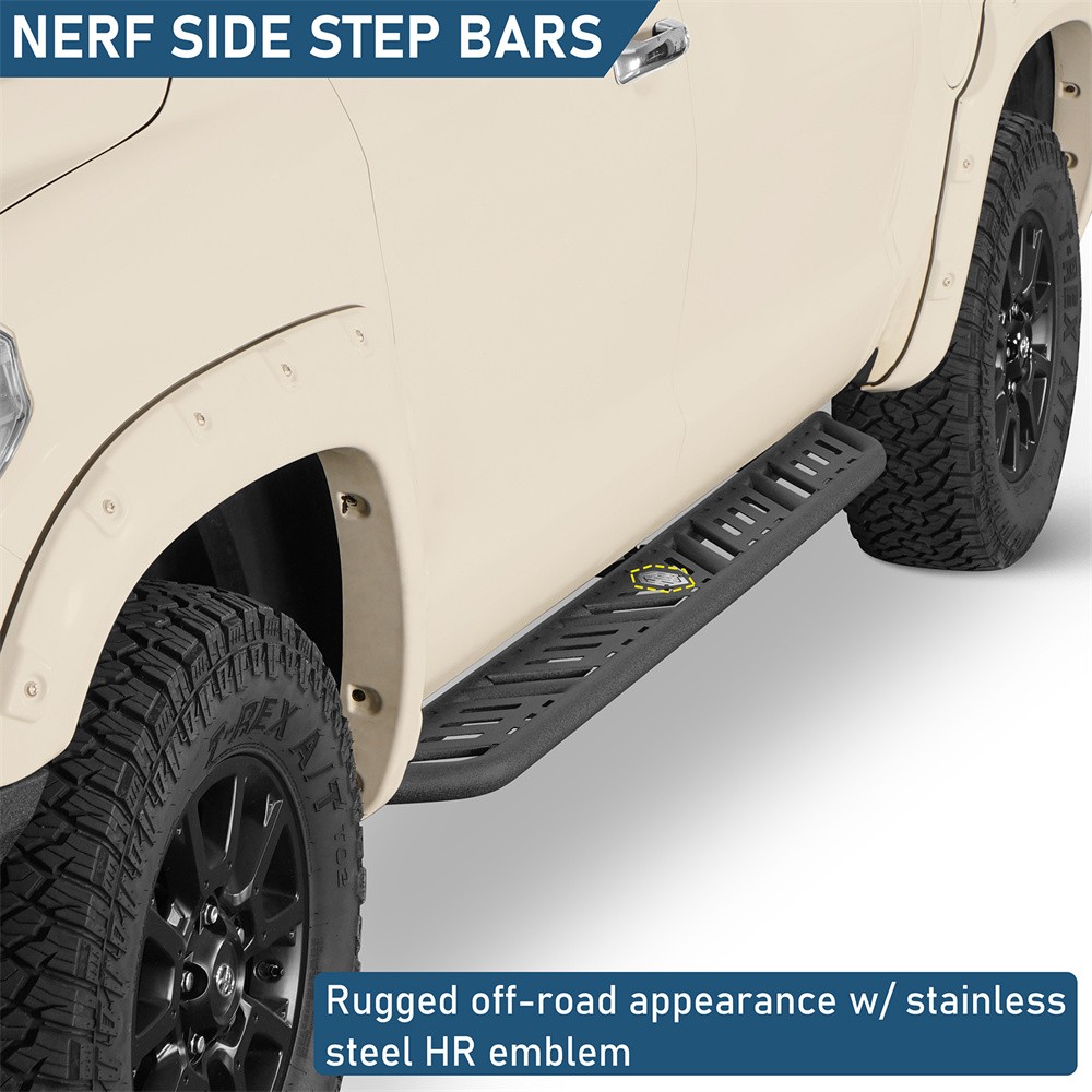 Pair Side Steps Running Boards Slider Rails For 2007-2021 Toyota Tundra CrewMax