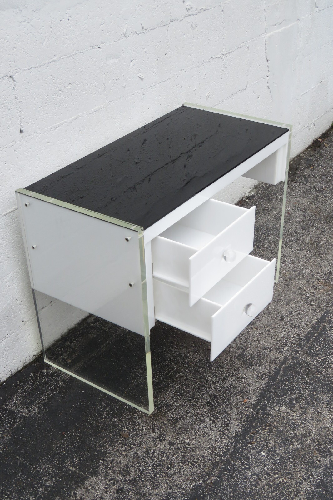 Hollywood Regency Lucite Vanity Makeup Table Desk and Stool 5475