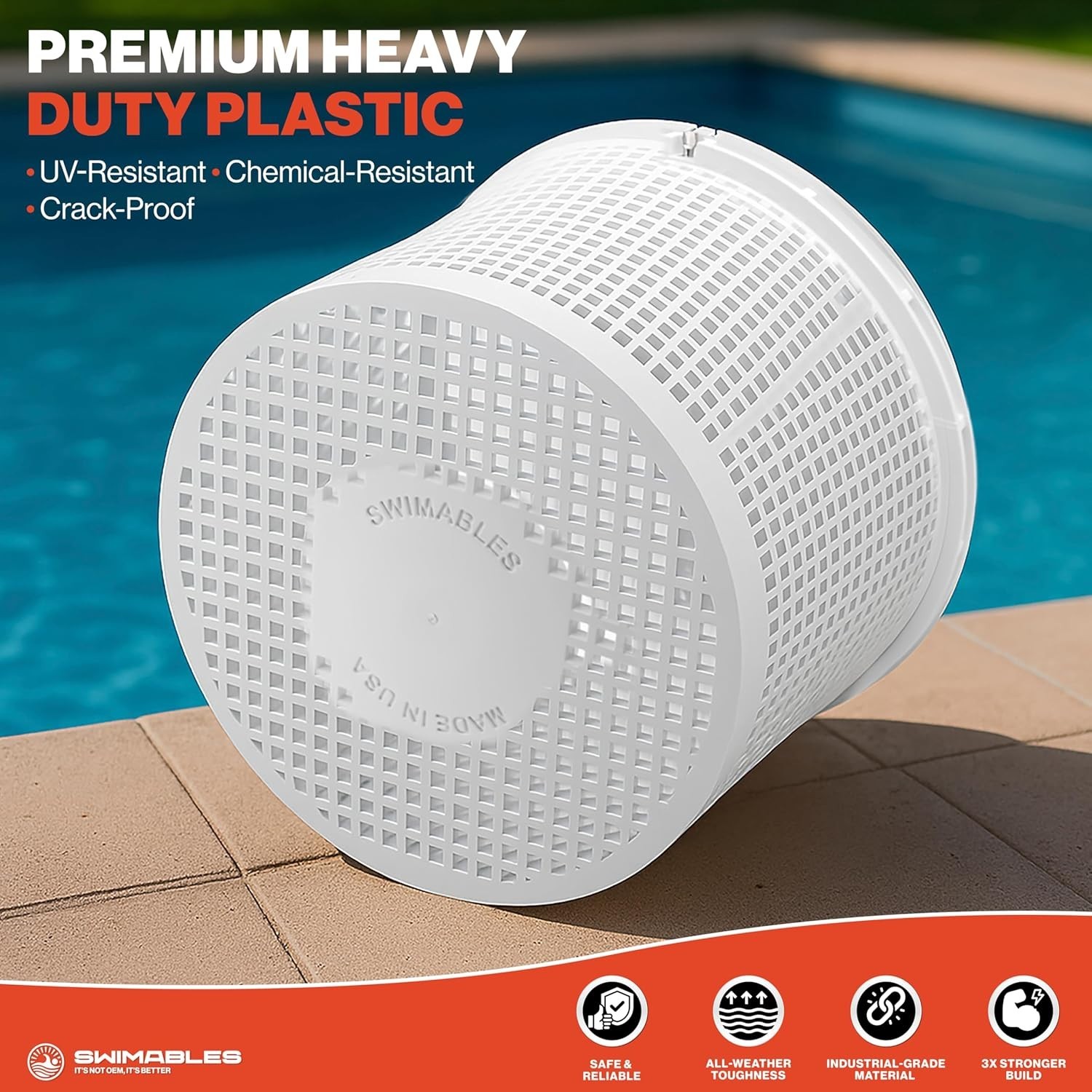 Replacement Pool Skimmer Basket with Heavy-Duty Design for Debris Removal
