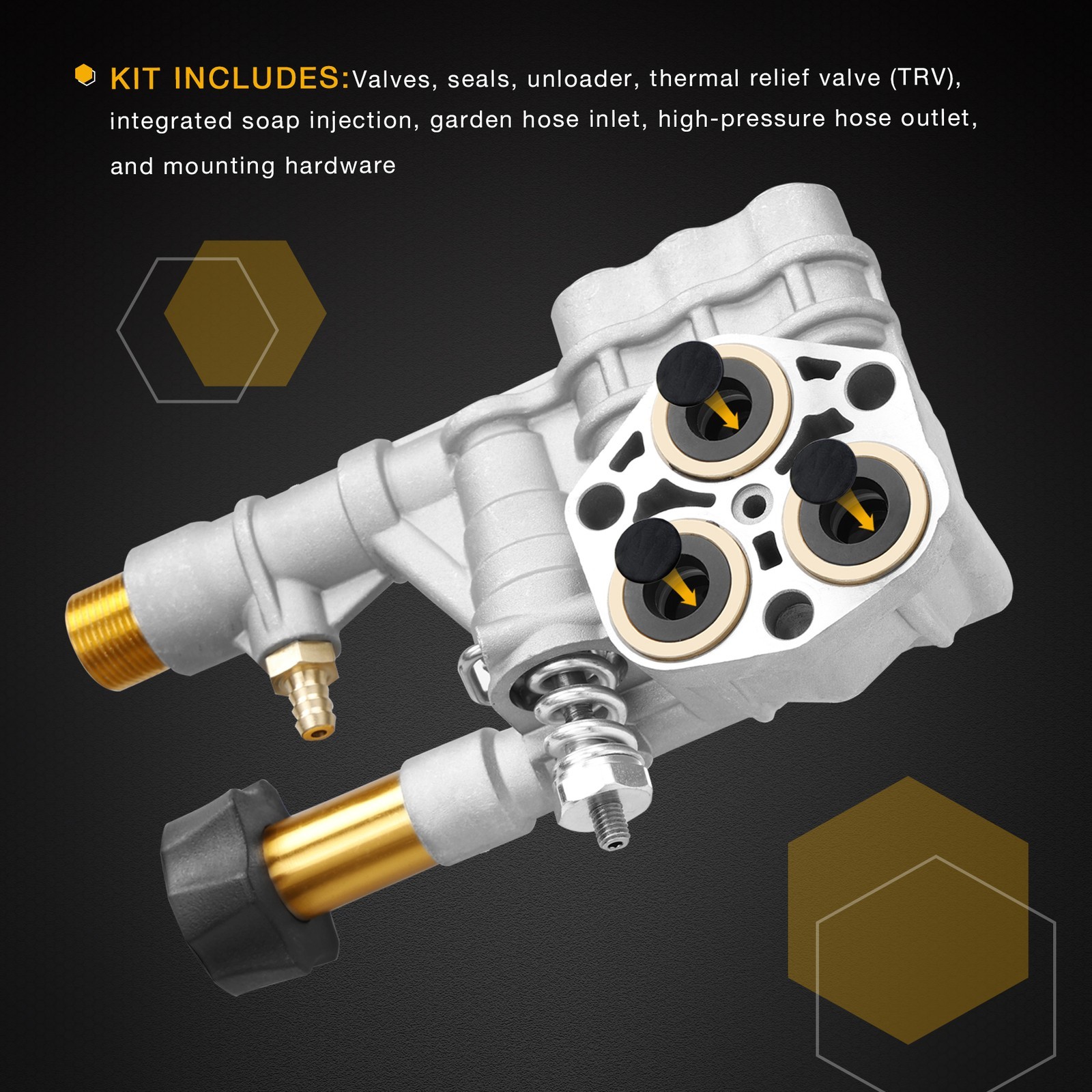 7108366 Washer Pump Manifold Kit For 510020 520006 Axial Cam Pressure WasherPump