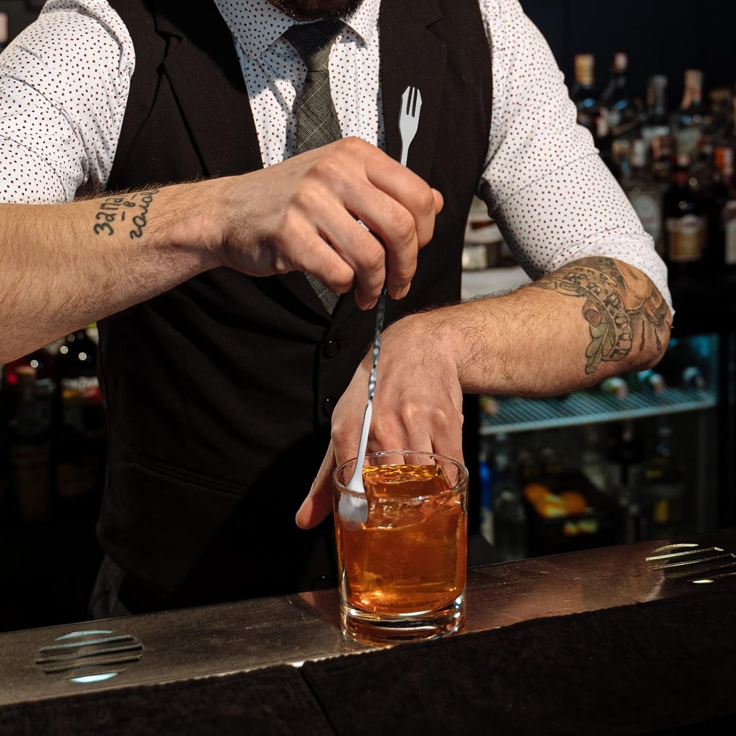 Muddler for Cocktails Bar Spoon - Vaincre 2PCS 9" and 10” Silver