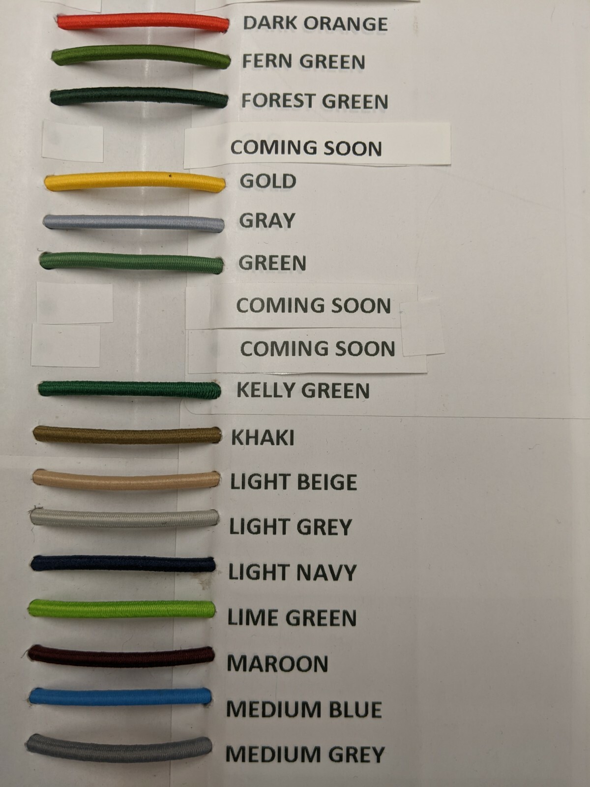 1/8" Bungee Shock Cord Many Colors Cut by the Foot , Nice Quality Bungee !