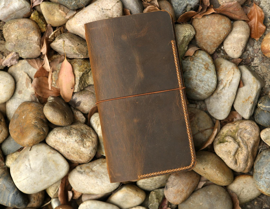 Personalized leather midori travelers notebook / midori style leather journal