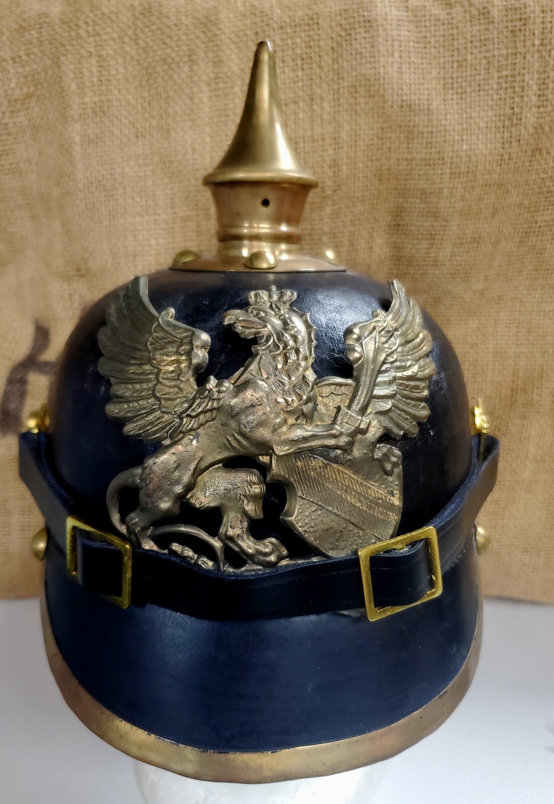 WWI Reproduction Baden Pickelhaube Helmet Plate with Brass  Finish