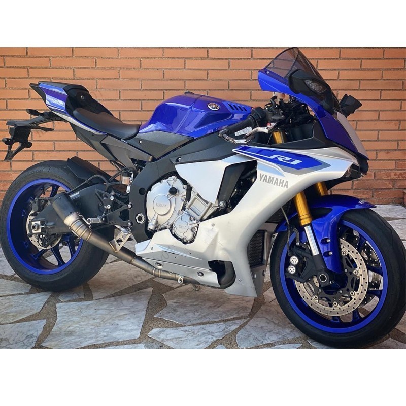 YZF R1 2015-2026 for Yamaha R1M Exhaust System Mid Link Pipe Black Muffler Tips