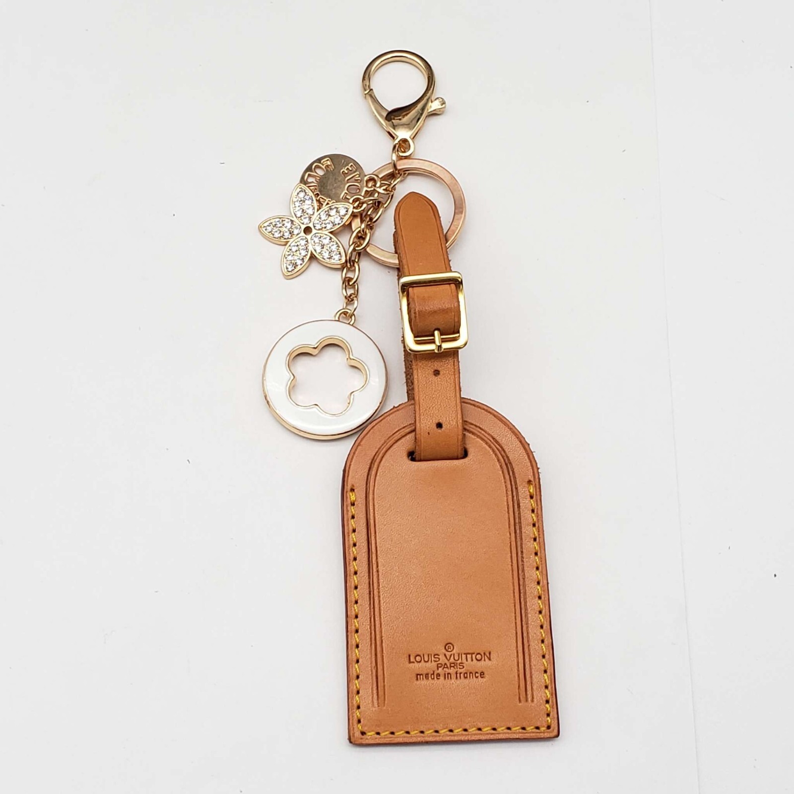 Authentic Louis Vuitton Luggage tag with Unbranded Keychain, Keycharm