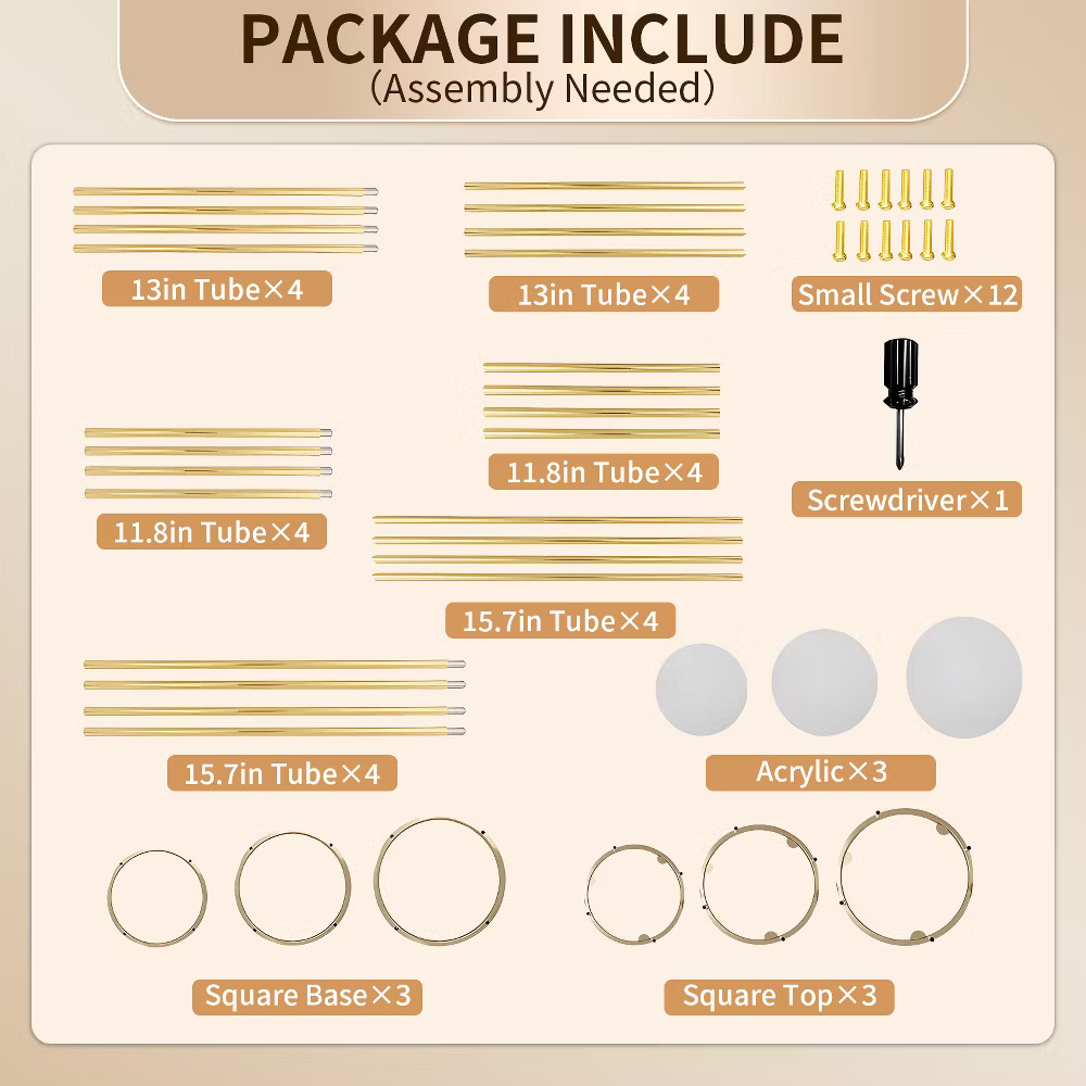 3-Piece Cylinder Pedestal Stand Set - Tiered Acrylic Cake & Dessert Display