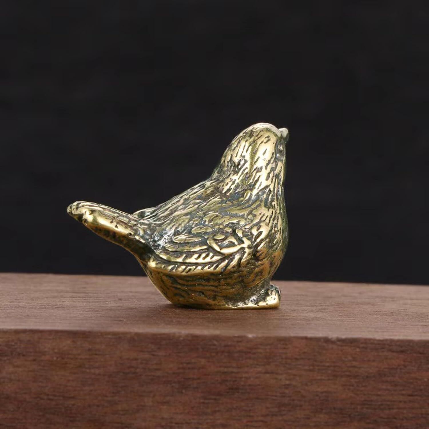 2pcs Small Vintage Brass Bird Figurine Tabletop Brass Bird Animal Statue Decor