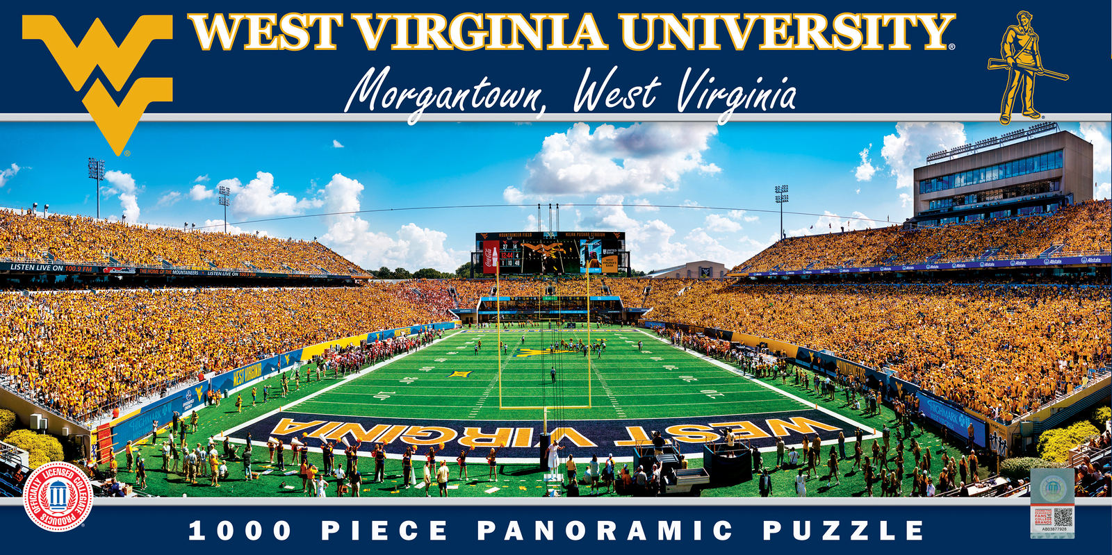 MasterPieces - West Virginia - NCAA 1000 Piece Panoramic Puzzle - Endzone View