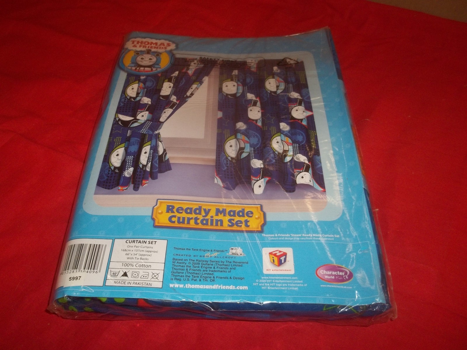 Thomas and Friends Curtain Set - 2 Curtains 66" by 54" with Tie Backs