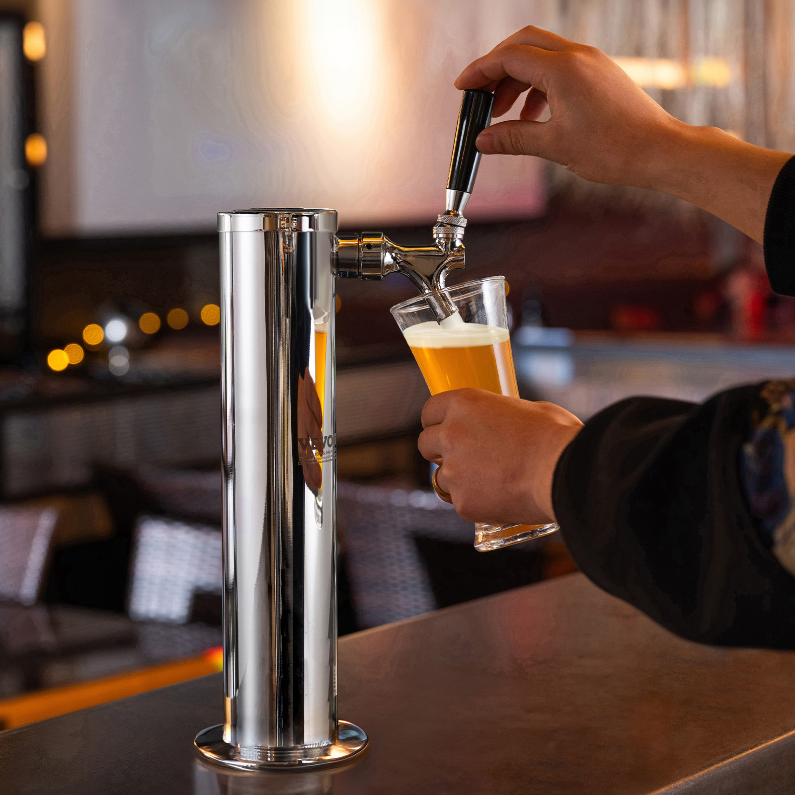 VEVOR Kegerator Tower Kit Single Tap Beer Conversion Kit with CGA320 Regulator