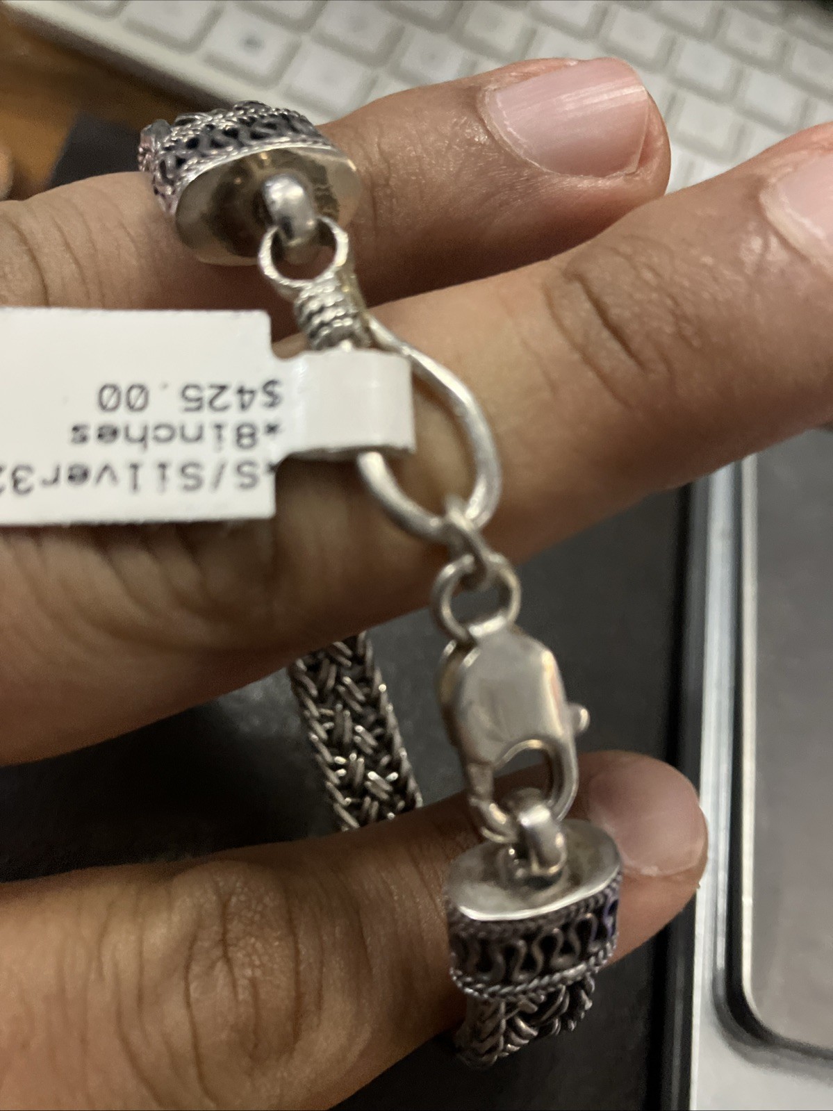 Sterling Silver 925 Vintage Bali Antique Finish Bracelet 32.6 Grams 8 Inches