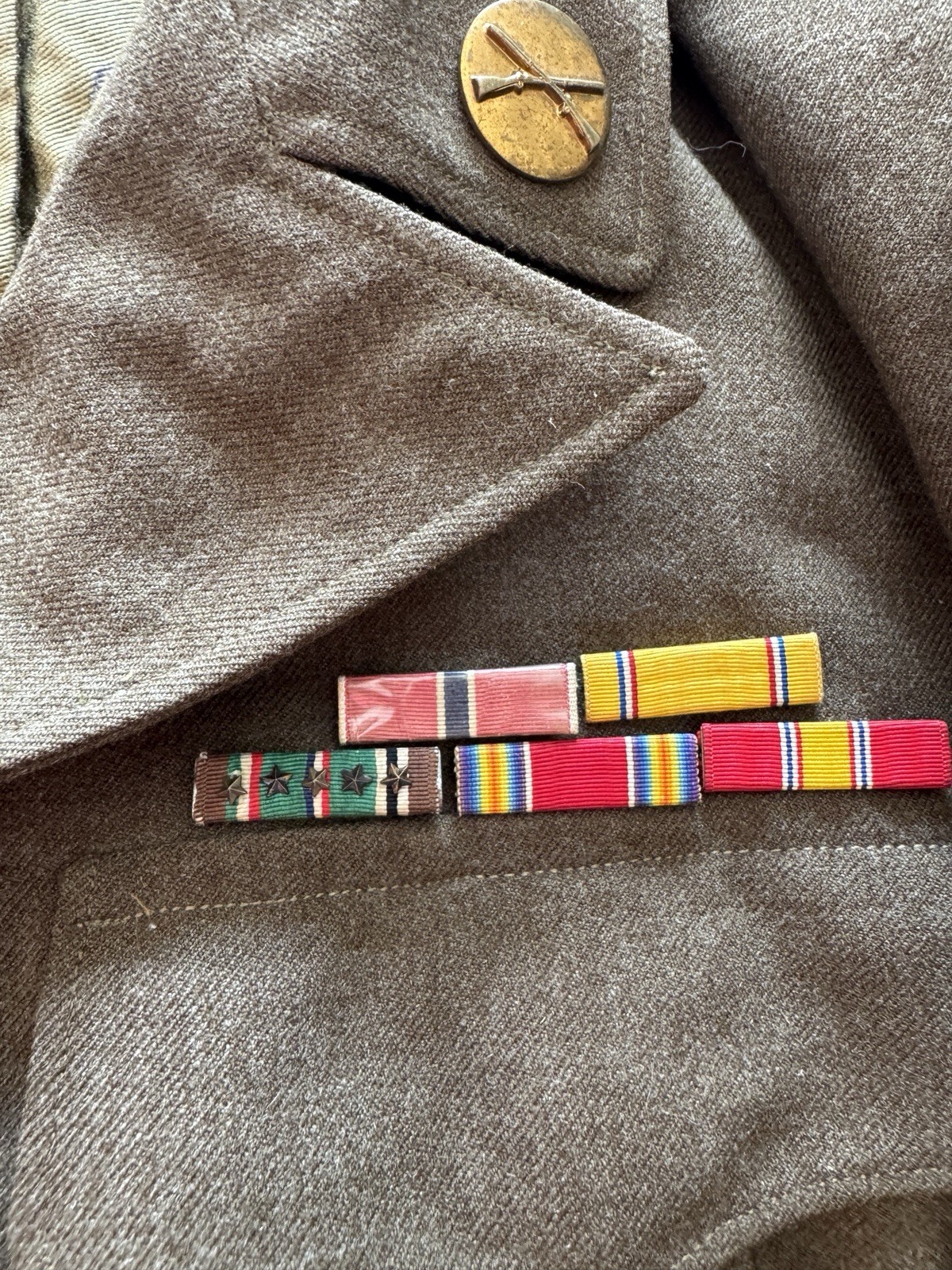 WWII ADSEC Army HQ Patched Ike Jacket W/Awards And Name ID