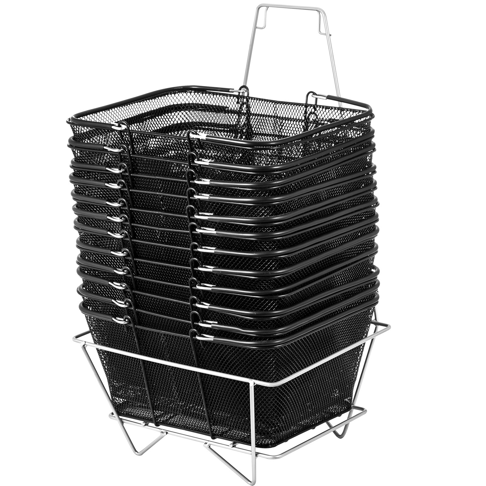 Mesh Shopping Baskets with Handles Metal Shopping Basket 12PCS Portable