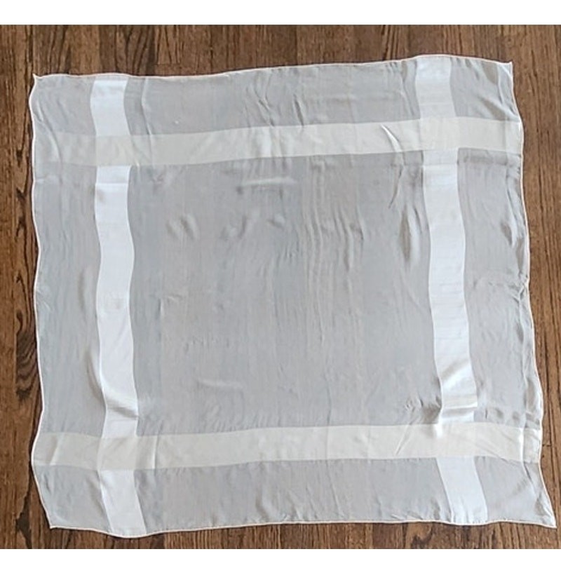 VTG 50s Christian Dior COLIFICHETS Scarf Cream Silk Square Rare Museum Archive