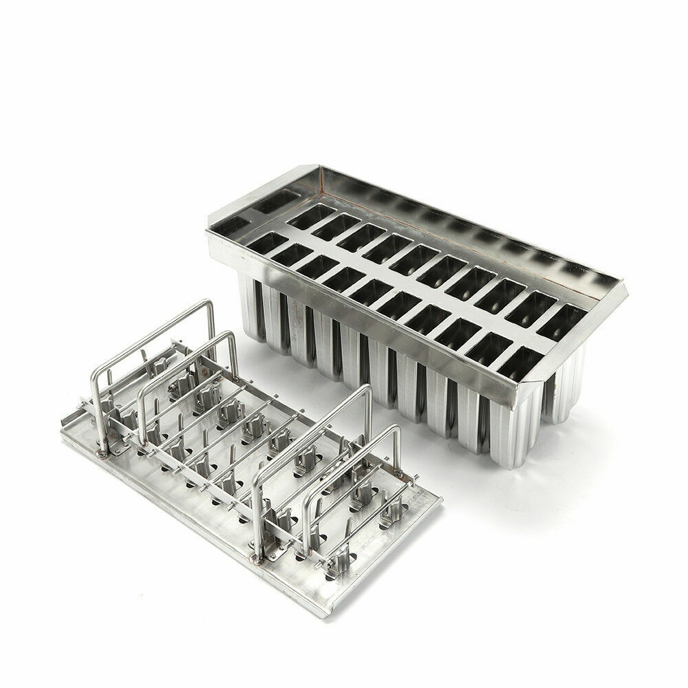 20x Stainless Steel Molds Ice Pop Lolly Ice Cream Stick Holder Mold Top