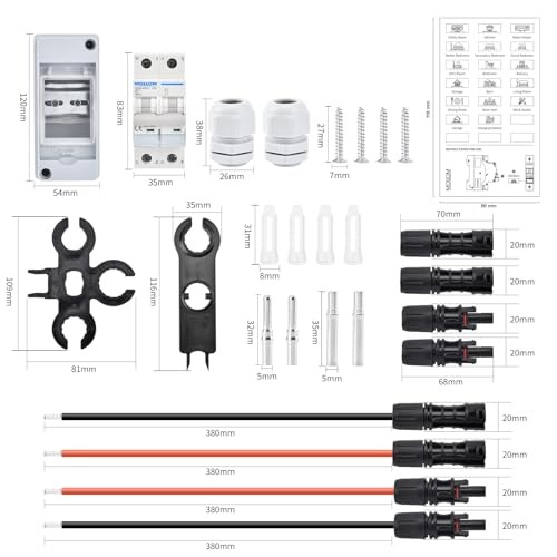 Solar Panel Disconnect Switch 1000V 30Amp IP65 Breaker Box with 2P DC
